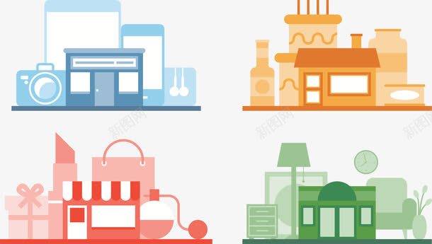 杂货商店png免抠素材_88icon https://88icon.com 卡通 商店 屋子 扁平化 杂货铺 模型 欧式建筑