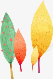 开学季彩色树叶海报素材