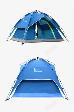 户外自动充气垫蓝色帐篷高清图片