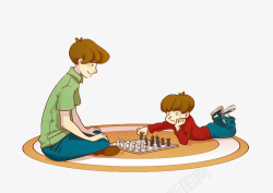 棋子手绘手绘彩色对弈下棋高清图片