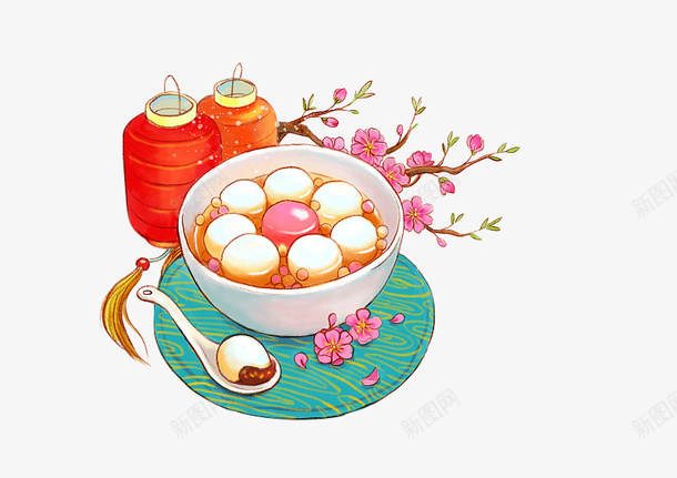 卡通版的元宵节png免抠素材_88icon https://88icon.com 元宵 元宵节 勺子 吊坠 团圆日 梅花 正月十五 汤圆 红灯笼 闹元宵