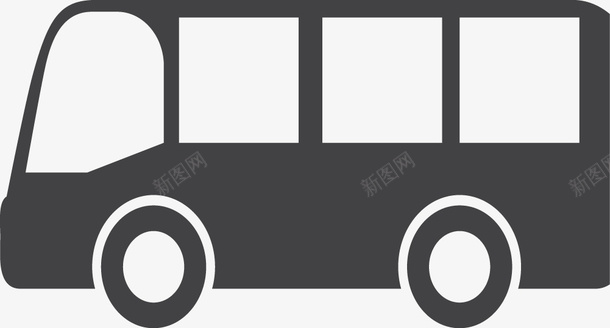 迷你交通出行巴士车矢量图图标图标