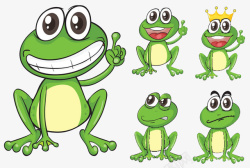 卡通龇牙笑戴王冠青蛙素材
