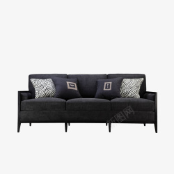 黑色现代新中式明清实物简约现代中式沙发高清图片