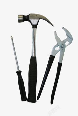 五金工具类黑色柄螺丝刀铁锤五金工具实物高清图片