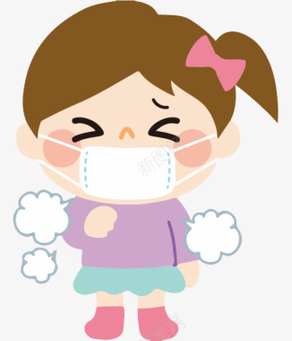 卡通微生物病毒感冒预防咳咳图标图标
