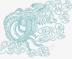 龙凤纹样中国风线条花纹素材