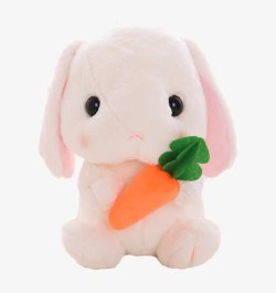 抱着胡萝卜抱着胡萝卜的垂耳兔公仔高清图片