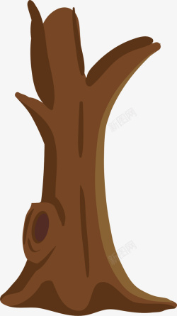 粗树干棕色的树干矢量图高清图片