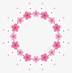 粉红樱花装饰边框矢量图素材