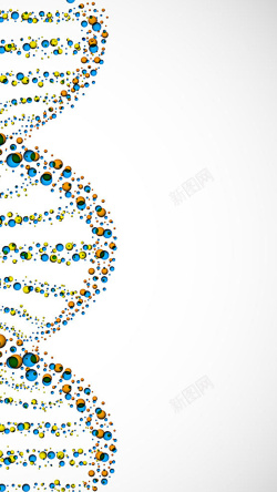 灰色dna多彩颗粒状DNA结构图H5背景元素高清图片