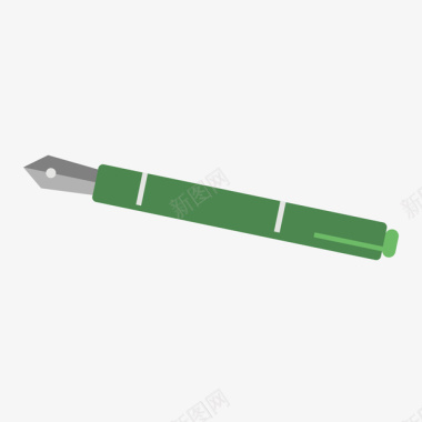 绿色PNG绿色箭头钢笔工具手绘图标图标