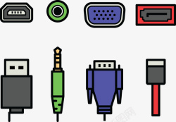 耳机插头端口插头用品矢量图高清图片
