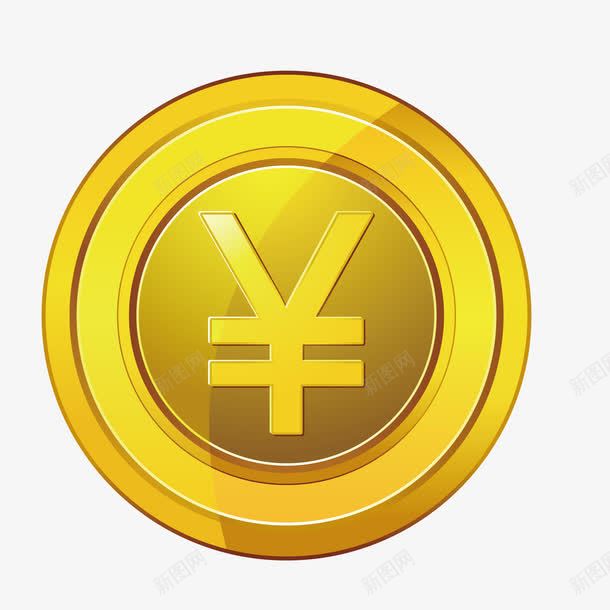 一枚金色硬币png免抠素材_88icon https://88icon.com 人名币符号 人民币符号 硬币 金色