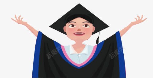 卡通小学生毕业啦png免抠素材_88icon https://88icon.com 卡通人物 卡通小学生毕业啦 开学啦 开学季 毕业服装