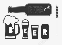 酒桶图标时尚啤酒图标标签高清图片