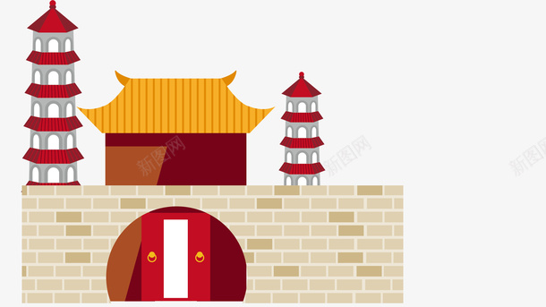 高塔城墙矢量图ai免抠素材_88icon https://88icon.com 北京钟鼓楼 墙面 大门 德阳钟鼓楼 西安钟鼓楼 钟鼓楼 矢量图