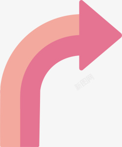 几何条形粉红色双色弯箭头创意箭头素矢量图高清图片