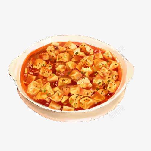 麻婆豆腐手绘画片png免抠素材_88icon https://88icon.com 手绘美食 特色 菜品 豆腐 麻辣味