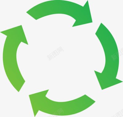 可回收物绿色循环箭头图图标图标