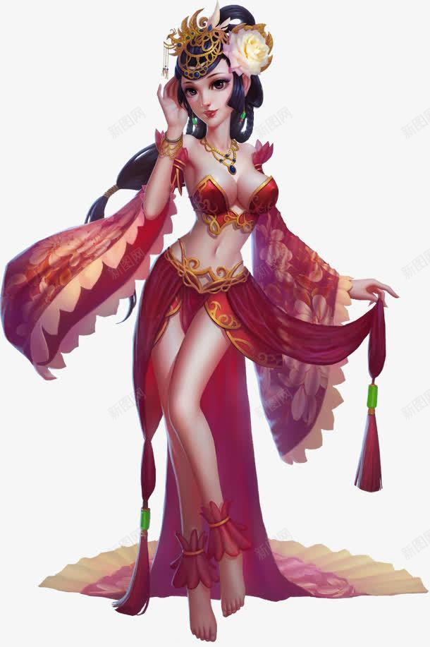 倾听红衣美女古风手绘png免抠素材_88icon https://88icon.com 倾听 古风 手绘 红衣 美女