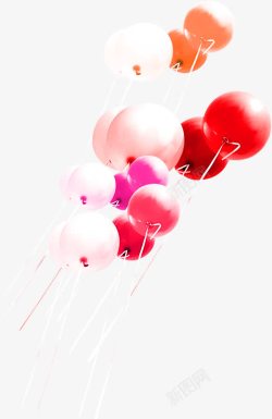 长线红色粉色气球素材