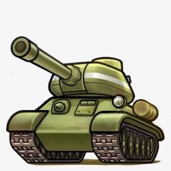 卡通绿色坦克素材