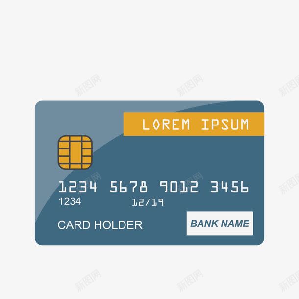 蓝色信用卡模板矢量图eps免抠素材_88icon https://88icon.com 信用卡 卡号 卡片 矢量图 蓝色 银联标志 银行卡 银行卡模型
