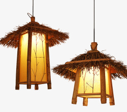 中式怀旧餐厅鸟笼灯素材