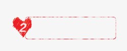 红色铅笔心形标题栏高清图片