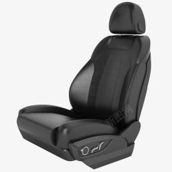 厚实舒适黑色简单皮质汽车座椅素材