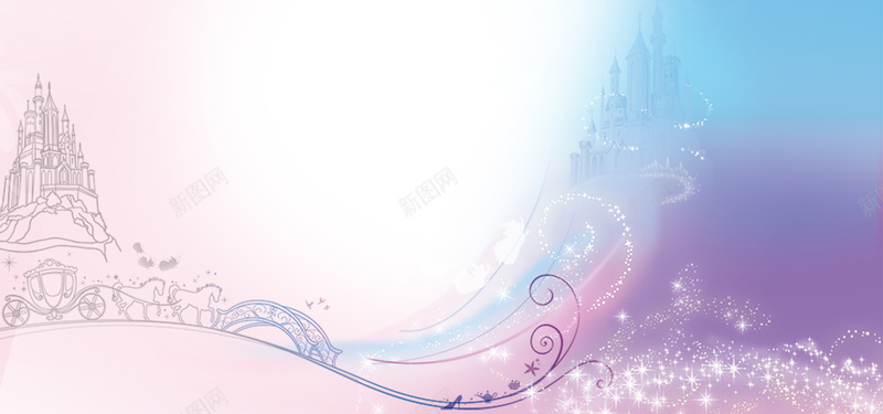 粉色梦幻迪士尼城堡背景背景