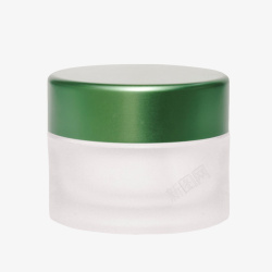 绿色盖子化妆品面霜广口瓶实物素材
