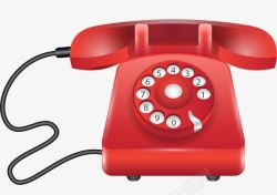 座机电话二维码红色电话机高清图片