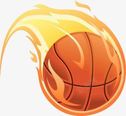 运动小人卡通篮球的火焰高清图片