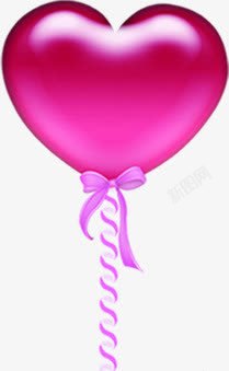 粉红色爱心气球七夕素材