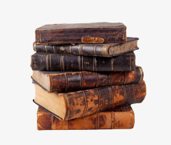 深棕色层叠的旧书古代器物实物素材
