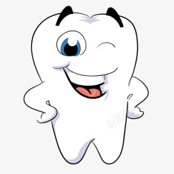 牙科医院在微笑的牙齿健康矢量图高清图片