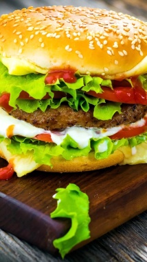 美味快餐汉堡摄影H5背景摄影图片