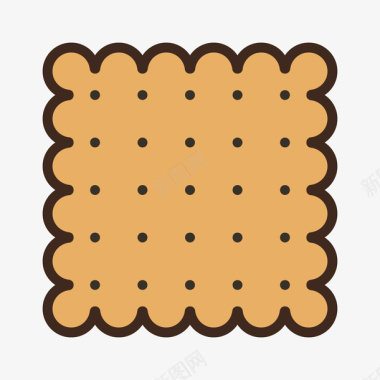 板栗饼干彩色手绘线稿饼干元素矢量图图标图标