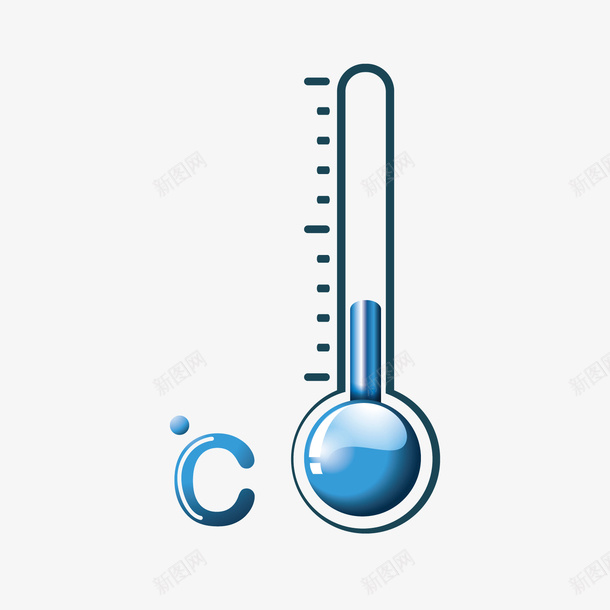 蓝色温度计png免抠素材_88icon https://88icon.com 圆形 圆点 字母 形状 温度计 直线 英文 蓝色