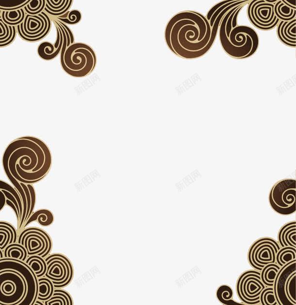 棕色祥云花边边框png免抠素材_88icon https://88icon.com 棕色祥云 祥云 花边 边框