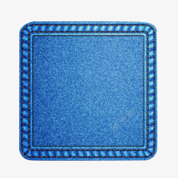 蓝色手绘几何方形牛仔布素材
