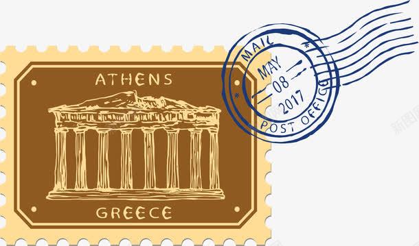 希腊纪念邮票png免抠素材_88icon https://88icon.com 国际旅游 希腊邮票 旅游纪念邮票 纪念邮票 邮戳 邮票模板
