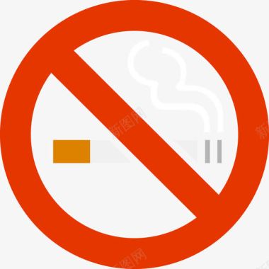 矢量烟务简单禁止吸烟标志图标图标
