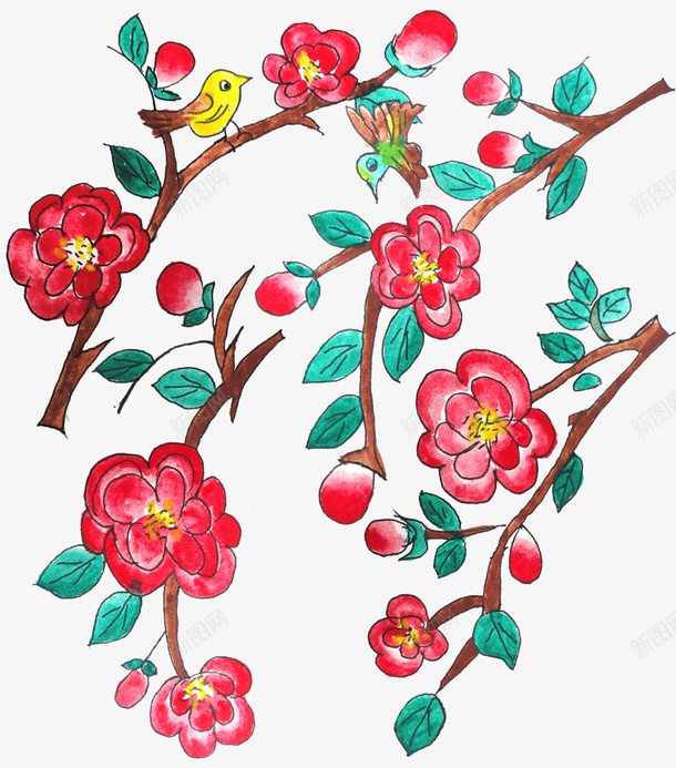 装饰彩绘花卉png免抠素材_88icon https://88icon.com 彩绘 手绘插画 春天 花卉 花枝 装饰图案 鲜花