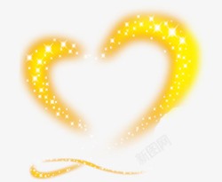闪闪发光的星星闪闪发光的黄色爱心高清图片