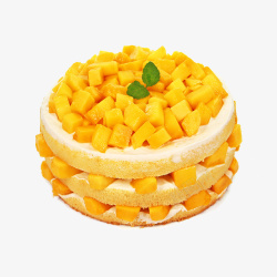 水果粒芒果千层蛋糕高清图片