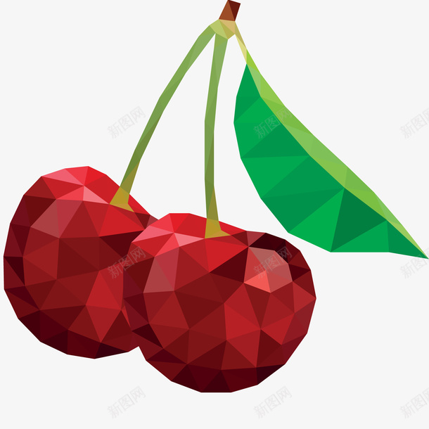 卡通几何形水果标签png免抠素材_88icon https://88icon.com 几何形 卡通 标签设计 植物 樱桃 水果