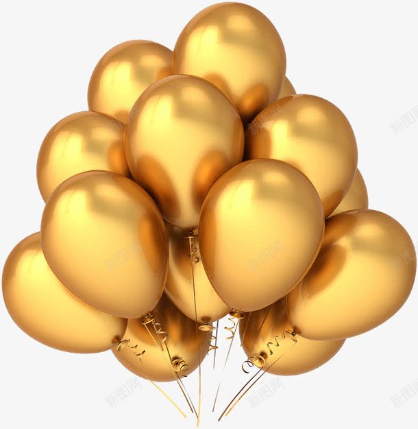 气球金色气球一串气球png免抠素材_88icon https://88icon.com 一串 气球 金色